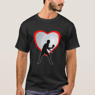 Tennis Heart Sport Love Anti-Valentijnsdag T-shirt