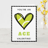 Tennis Heart Valentijnsdag Kinder Coach Fun Sport Kaart (Gele Bloem)