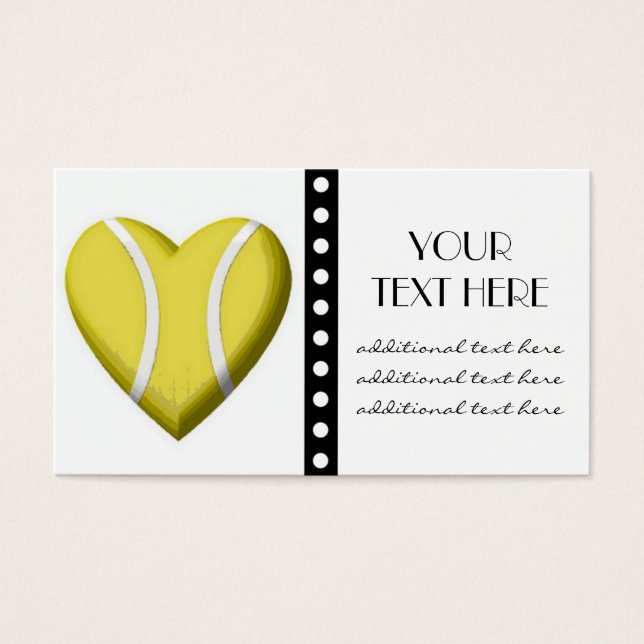 Tennis Heart Visitekaartjes (Voorkant)