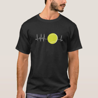 Tennis Heartbeat Pulse EKG Tennis Lover Gift Tenni T-shirt