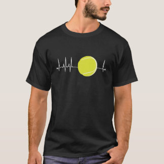 Tennis Heartbeat Pulse EKG Tennis Lover Gift Tenni T-shirt