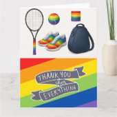 Tennis Het thema van de Pride Rainbow Bedankkaart (Voorkant)