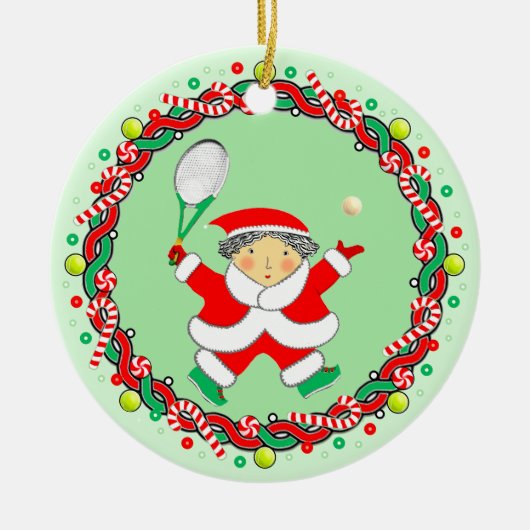 Tennis Holiday Gift Ceramic Ornament (Voorkant)