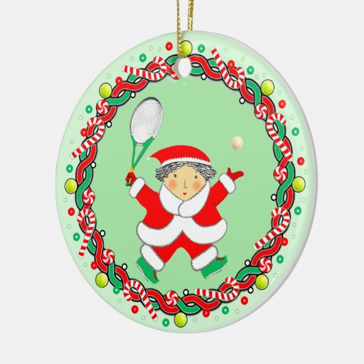 Tennis Holiday Gift Ceramic Ornament (Links)