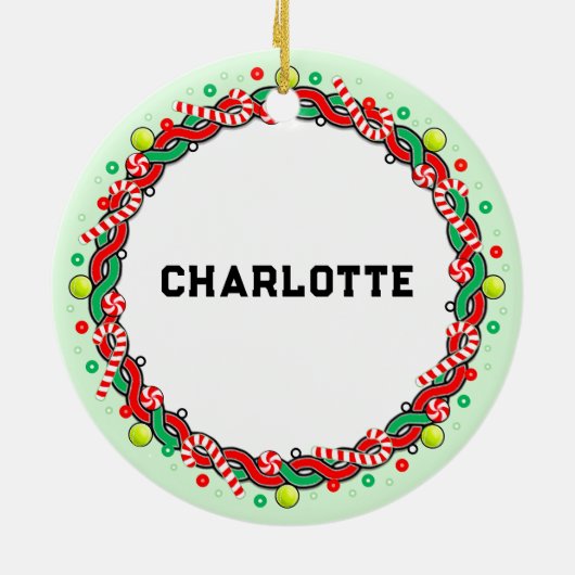 Tennis Holiday Gift Ceramic Ornament (Achterkant)