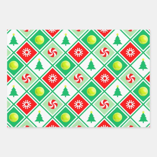 Tennis Holiday Gift Inpakpapier Vel (Voorkant 2)