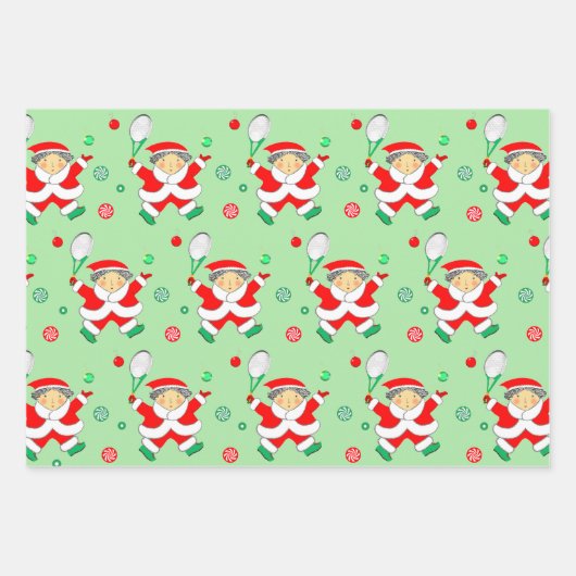 Tennis Holiday Gift Wrapping Paper (Voorkant)