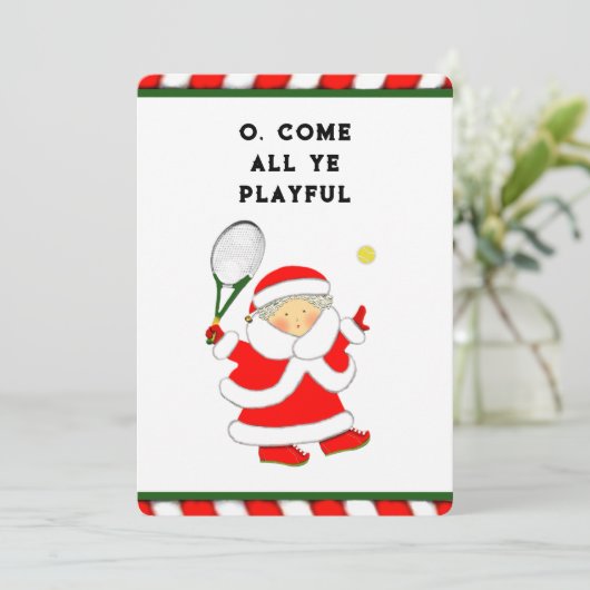 Tennis Holiday-kerstkaarten Feestdagenkaart (Staand voorkant)
