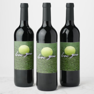 Tennis houdt van je tennisbal wijn etiket
