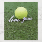 Tennis houdt van je tennisbal wijn etiket (Enkel label)