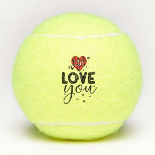 Tennis houdt van je voor Valentijnsdag tot minnaar Tennisballen