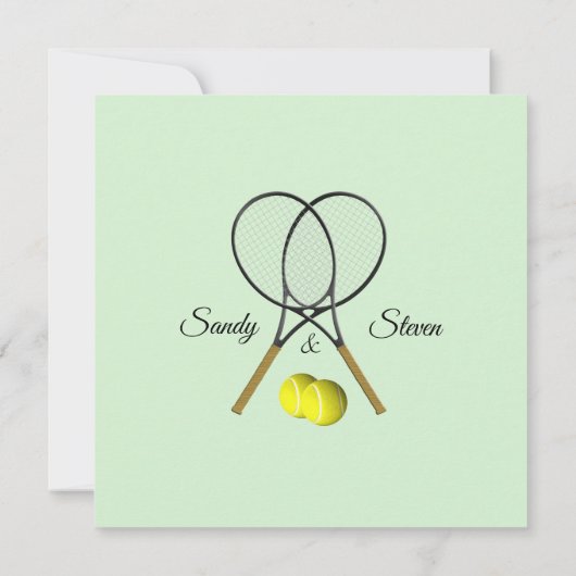 Tennis Huwelijk Thema Uitnodigingen (Achterkant)