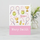 Tennis Huwelijk thema voor Bachelorette Bruid Kaart (Staand voorkant)