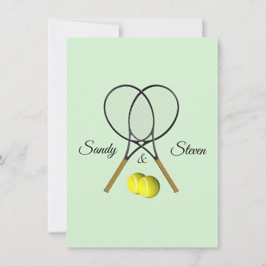 Tennis Huwelijks Thema Uitnodigingen (Achterkant)