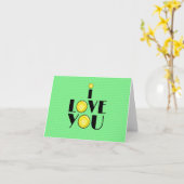 Tennis I Love You Wenskaart Kaart (Gele Bloem)