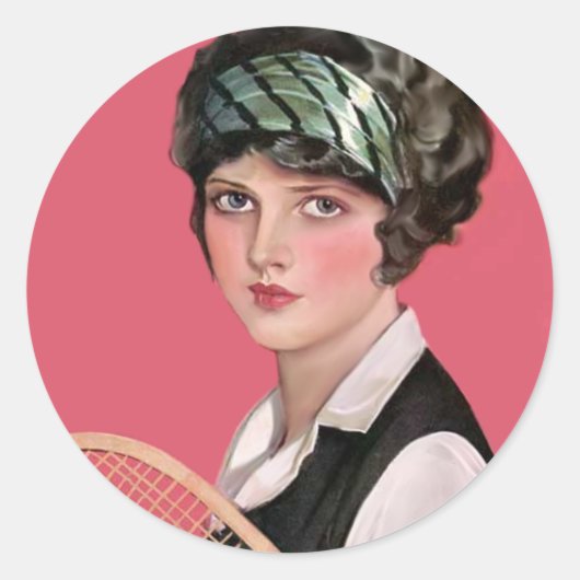 Tennis Iedereen Ronde Sticker (Voorkant)