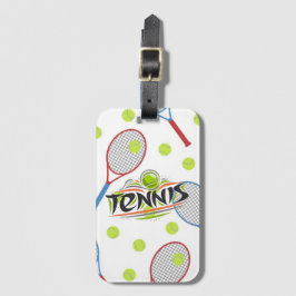 "Tennis iemand?" Acryl Bagagelabel