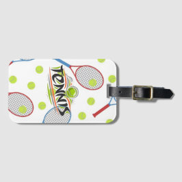 "Tennis iemand?" Acryl Bagagelabel