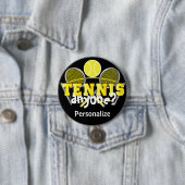 Tennis Iemand? | Geel Ronde Button 7,6 Cm (In situ)