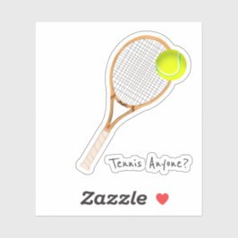 Tennis Iemand? Vintage Tennis Racket en Ball Sticker
