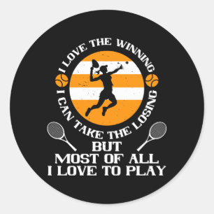Tennis - Ik hou van winnen Ik hou van spelen Ronde Sticker