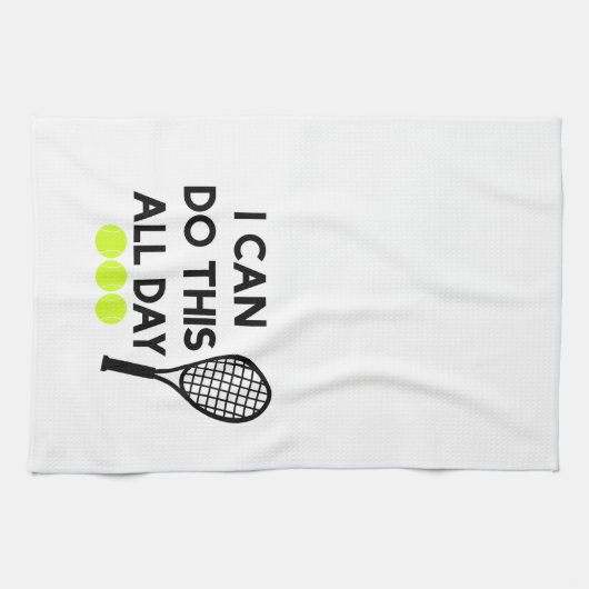 Tennis "Ik kan dit de hele dag doen" handdoek (Horizontaal)