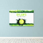 TENNIS IN GROENE Bar Mitzvah Inloggen Memory Board Canvas Afdruk (Insitu (Houten vloer))