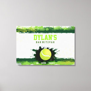 TENNIS IN GROENE Bar Mitzvah Inloggen Memory Board Canvas Afdruk