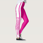 Tennis in Hot Pink en White Typography Letters Leggings (Rechts)