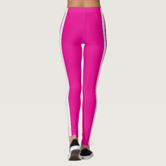 Tennis in Hot Pink en White Typography Letters Leggings (Achterkant)