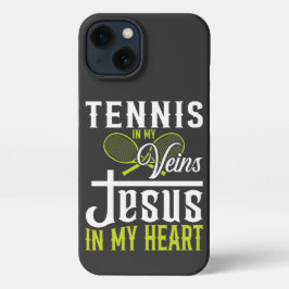 Tennis in mijn aderen Jezus in mijn hart iPhone 13 Hoesje