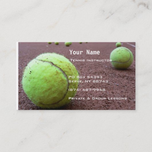 Tennis-instructie Visitekaartje (Voorkant)