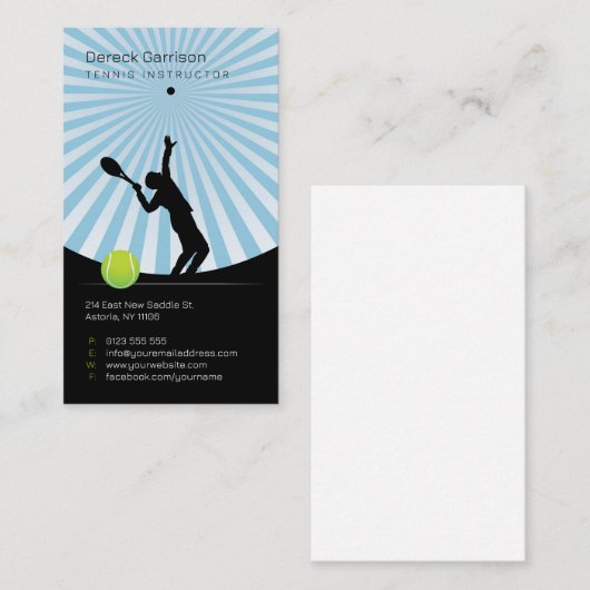 Tennis Instructor | Beroepsbeoefenaars Visitekaartje (Voorkant / Achterkant)