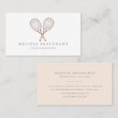 Tennis Instructor Coach Aangepaste legante Sjabloo Visitekaartje (Voorkant / Achterkant)