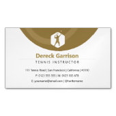 Tennis Instructor | Coach | Trainer Golden Magnetisch Visitekaartje (Voorkant)