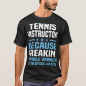 Tennis Instructor cup butterflies T-shirt (Voorkant)