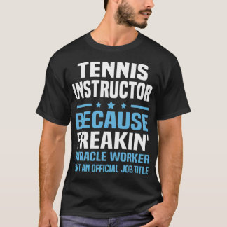 Tennis Instructor cup butterflies T-shirt