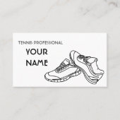 Tennis Instructor Simple Minimalistical Black Whit Visitekaartje (Voorkant)