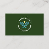 Tennis Instructor Tennis Racket & Ball Visitekaartje (Voorkant)