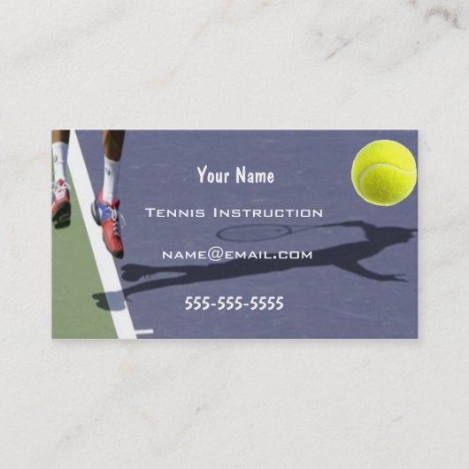 Tennis Instructor Visitekaartje (Voorkant)