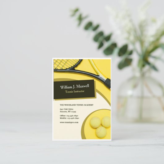 Tennis Instructor Visitekaartjes (Staand voorkant)