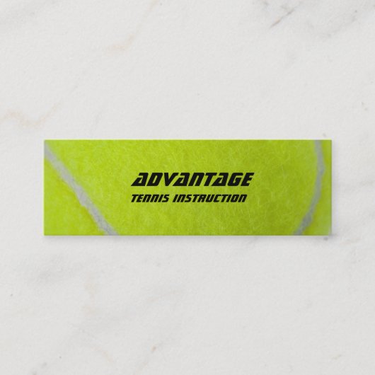 Tennis Instructor_yellow fuzz Mini Visitekaartje (Voorkant)