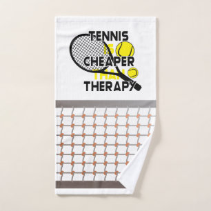Tennis is goedkoper dan therapie handdoek