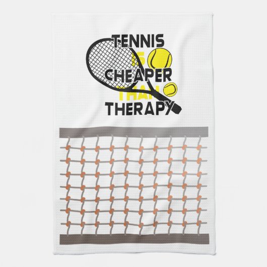 Tennis is goedkoper dan therapie theedoek (Verticaal)