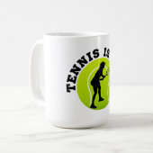 Tennis is leven koffiemok (Voorkant links)