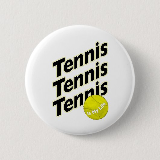 Tennis is mijn leven ronde button 5,7 cm (Voorkant)