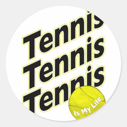 Tennis is mijn leven ronde sticker (Voorkant)
