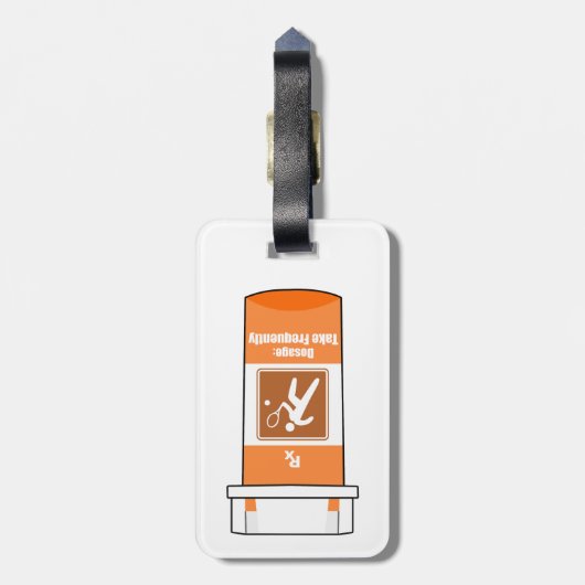 Tennis is mijn medicijn bagagelabel (Achterkant verticaal)