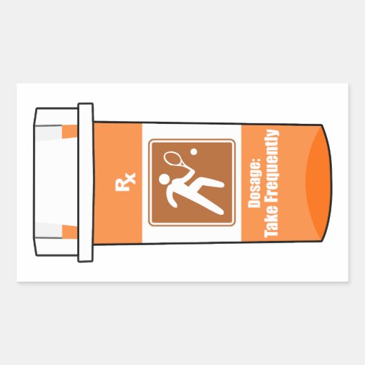 Tennis is mijn medicijn rechthoekige sticker (Voorkant)