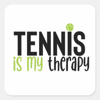 Tennis is mijn therapie vierkante sticker